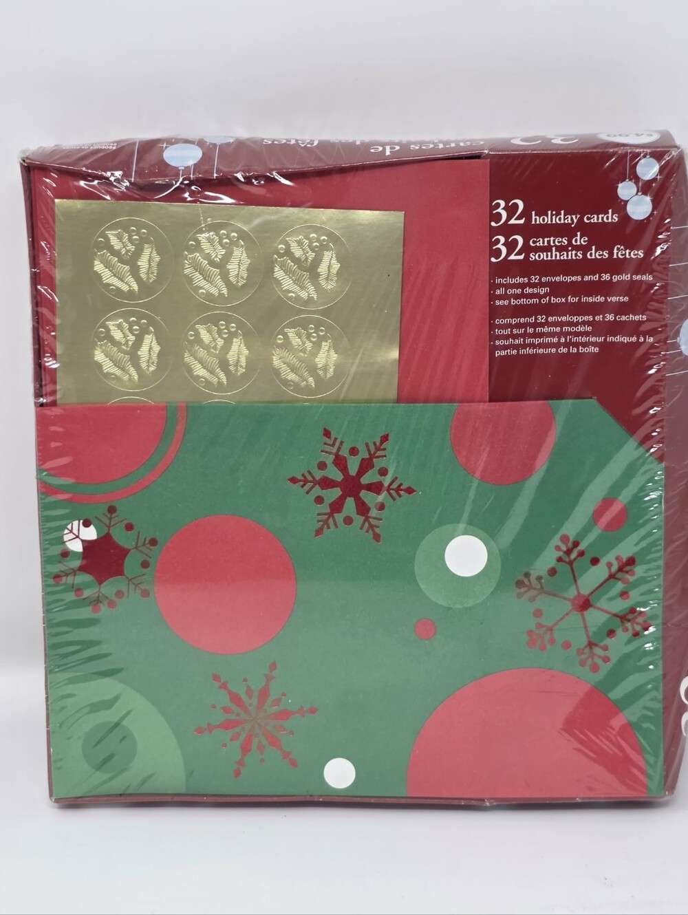 Hallmark 32-Pack Holiday Cards with 32 Envelopes and 36 Gold Foil Sticker Seals